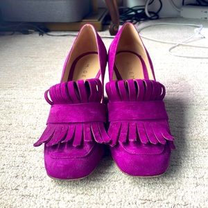 M.Gemi Magenta suede shoes.